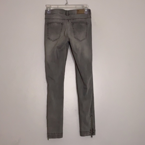 H&M &Denim Skinny Low Waist Ankle 25 Grey Jean motto ankle zipper women’s - Picture 3 of 6